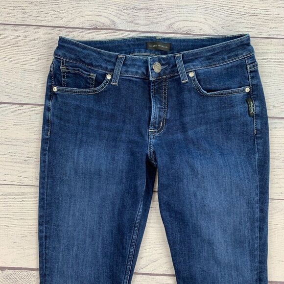 Silver Jeans Suki sz 29 Skinny Crop Dark Wash Inseam 24.5" - Picture 3 of 9